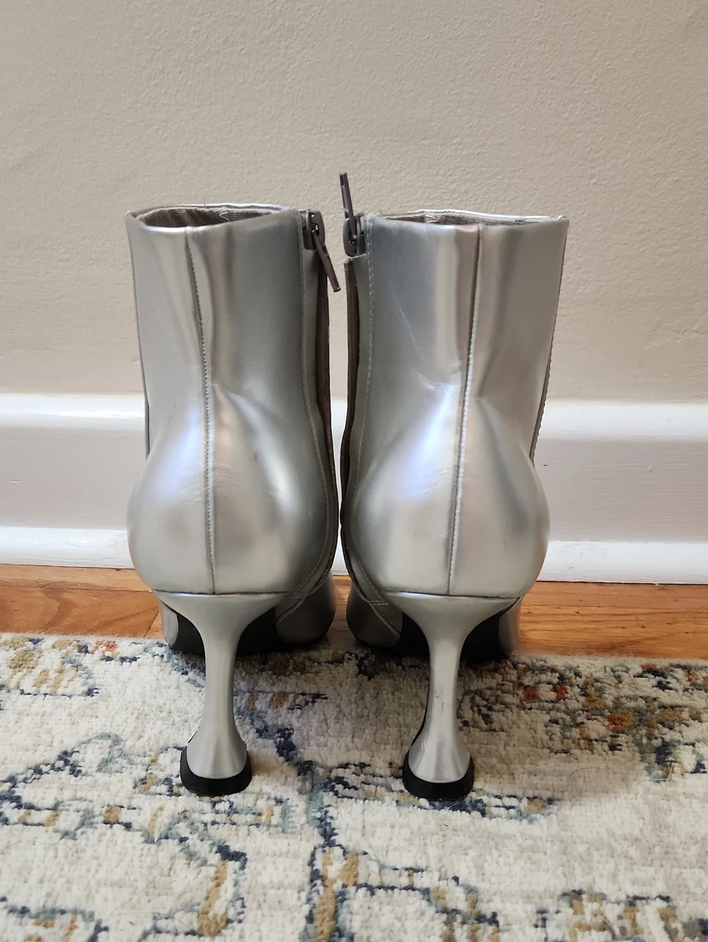 Silver Heel Booties